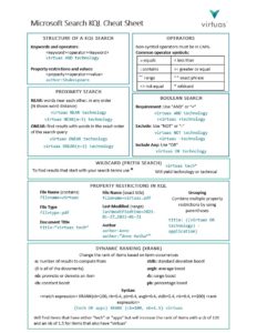 Microsoft Search KQL Cheat Sheet - VIRTUAS